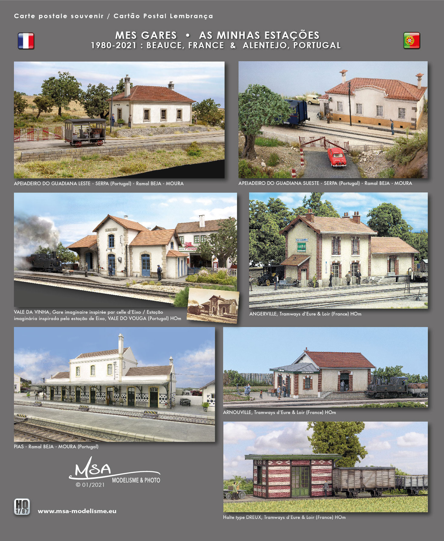 AS MINHAS ESTAÇÕES • MES GARES <br />
APEADEIRO DO GUADIANA leste e oeste, VALE-DA-VINHA et PIAS, Portugal <br />
ANGERVILLE, ARNOUVILLE et Type DREUX - T.E.& L. France