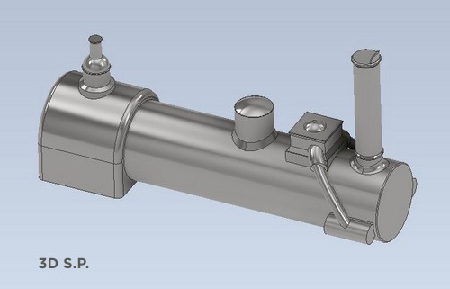 En ce qui concerne la locomotive à vapeur 111 du PO, Sébastien a pris en main l’étude et sa faisabilité en confiant à un modeleur 3D l'ensemble chaudière, dôme, cheminée. Il y aura peut-être quelques modifs à faire mais c'est cool !