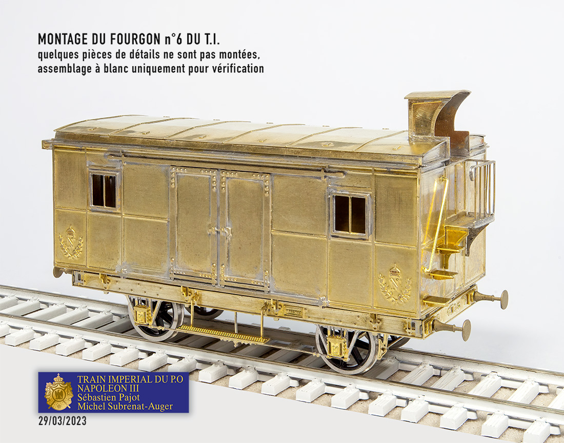 Le FOURGON, 6ème et dernier véhicule, est pratiquement terminé.<br />
La rame va recevoir maintenant les derniers détails possibles à monter avant la mise en apprêt puis peinture.<br />Un autre chalenge !